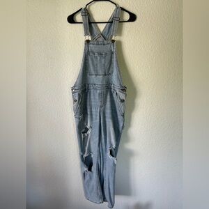 Wild Fable Light Blue Distressed Denim Overalls Size Small